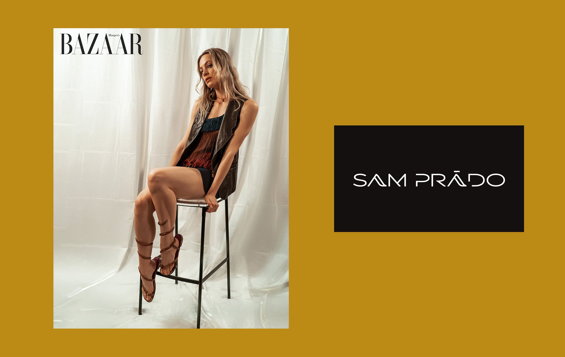 Sam Prado Tulum sandals featured in Bazaar Magazine