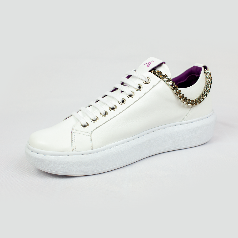 Amsterdam White Pink or Black Designer Leather Gym Shoes For Women