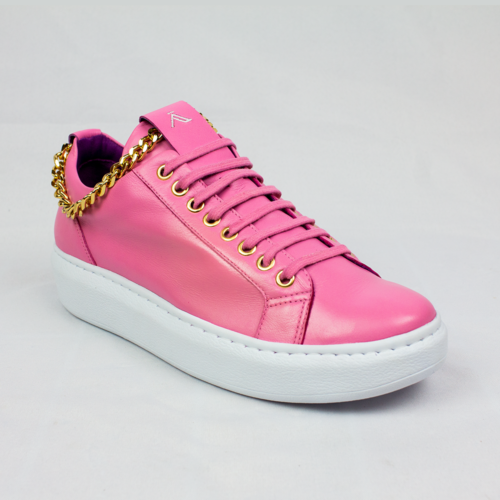 Amsterdam White Pink or Black Designer Leather Gym Shoes For Women